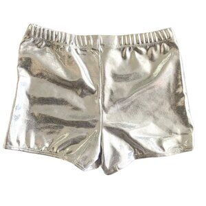 Pizazz Silver Metallic Cheer Dance Pants Briefs Trunks Bloomers Shorts Size M